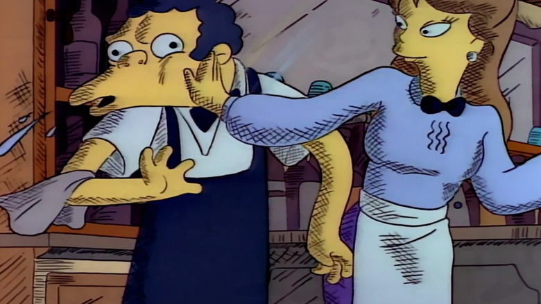 Los Simpson, Mo recibe una bofetada