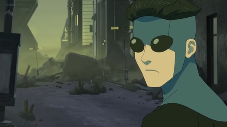 Invincible season 3 episode 4 Mark standing in destroyed city