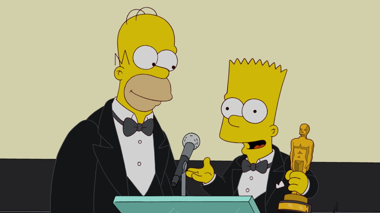 Os Simpsons Oscar de Homer Simpson e Bart Simpson