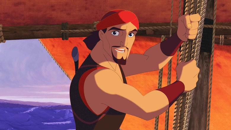 Sinbad sailing on the ocean in Sinbad: Legend of the Seven Seas