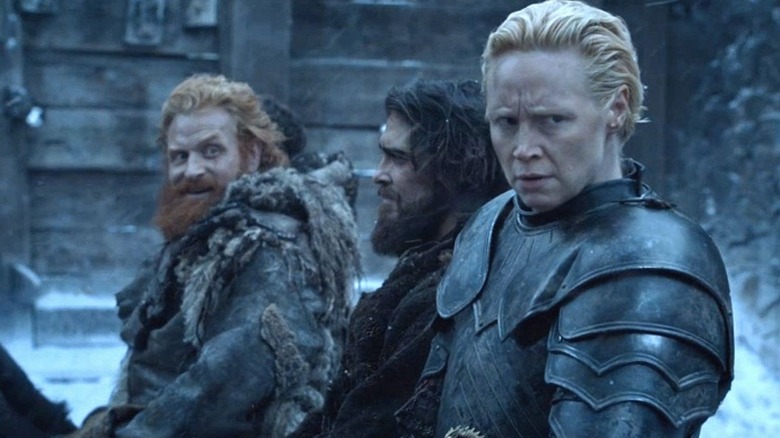 Kristofer Hivju e Gwendoline Christie em Game of Thrones