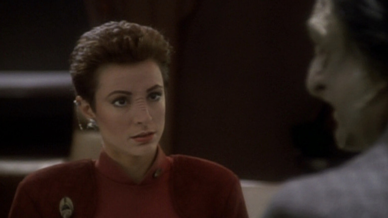 Duet Kira looking at Marritza in Star Trek: Deep Space Nine