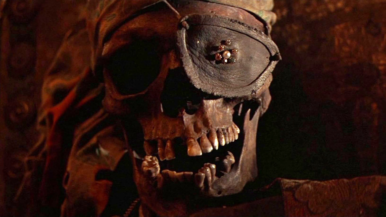 The skeleton of One-Eyed Willy in The Goonies