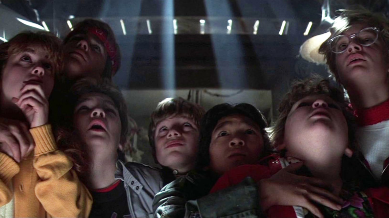 The Goonies hiding from the Fratellis in The Goonies