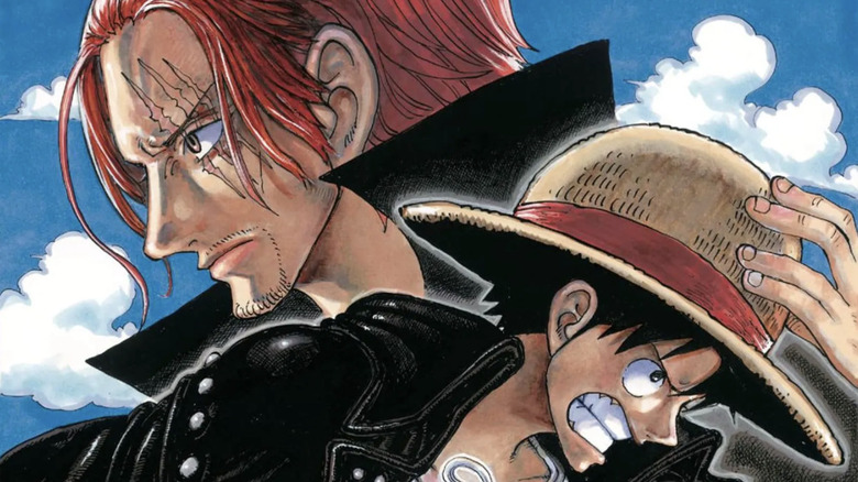 Shanks and Luffy in poster art for One Piece Film Red