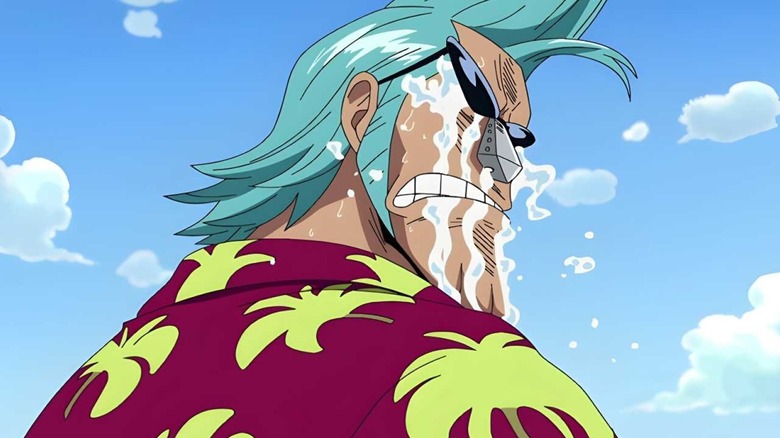 Franky cries his cyborg eyes out in One Piece