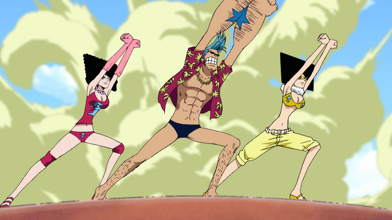 Franky and the Square Sisters do the Super Pose in One Piece