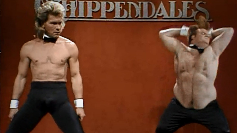 Patrick Swayze and Chris Farley on SNL