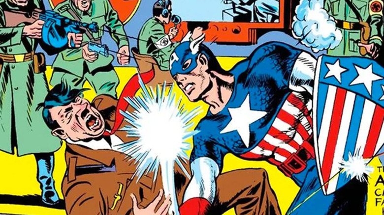 Captain America punches Hitler