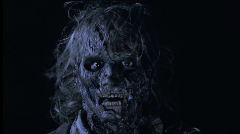 Tony Gardner as a zombie in the music video in a thriller