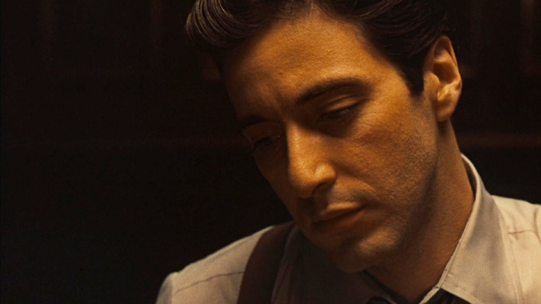 Michael Corleone sitting in darkness in The Godfather Part II