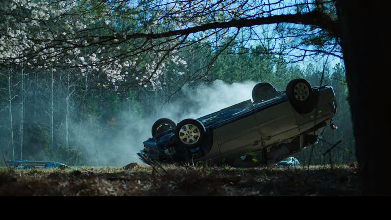 The Byrde minivan overturned