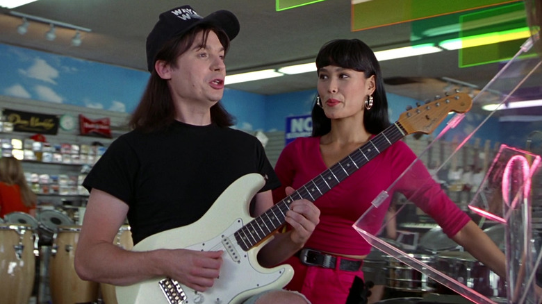 Wayne playing guitar in Wayne's World