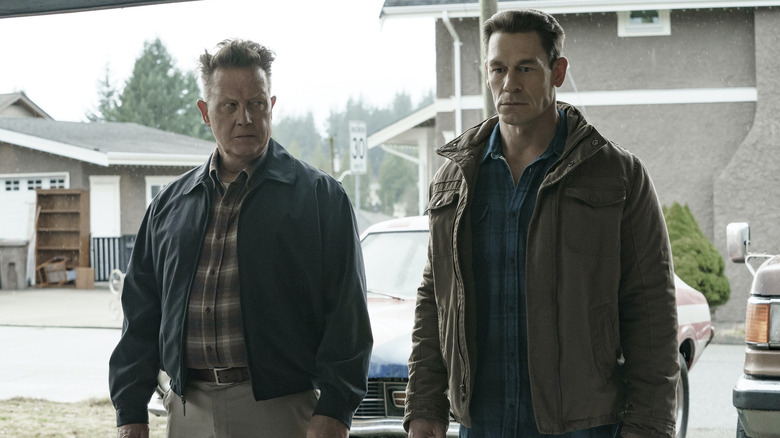 Robert Patrick and John Cena as father and son in Peacemaker