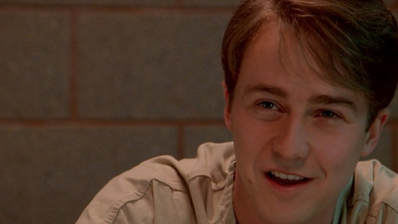 Aaron Stampler is suspiciously happy in Primal Fear