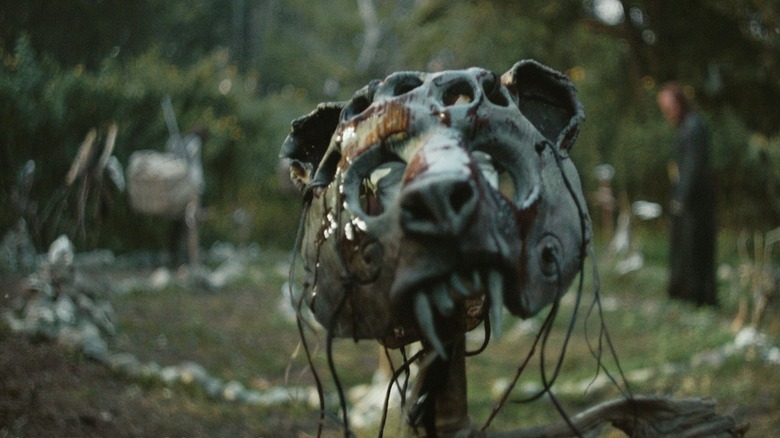 Bear skull on a pike in Pet Sematary: Bloodlines