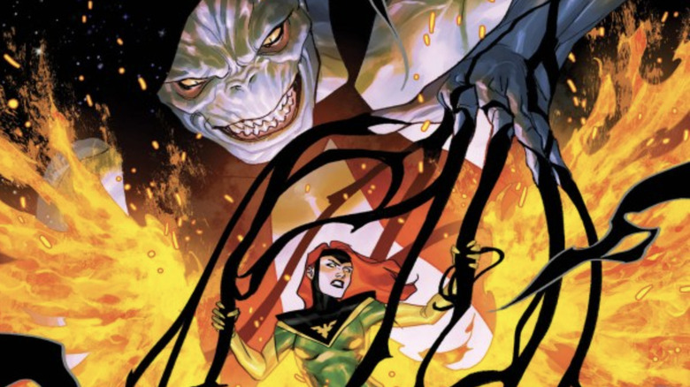 La portada de Phoenix #4 muestra a Gorr, el Dios Carnicero, luchando contra Jean Grey.