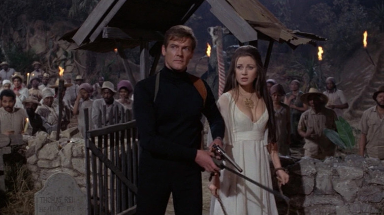 Roger Moore and Jane Seymour in Live and Let Die (1973)
