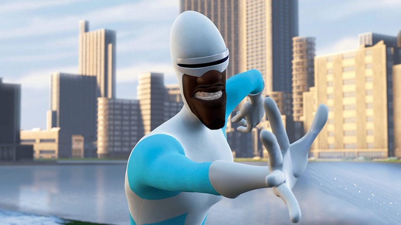 Frozone from Incredibles shooting ice