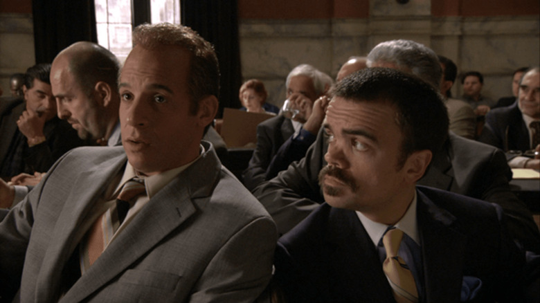 Vin Diesel and Peter Dinklage in Find Me Guilty