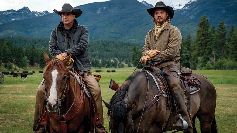 Costner and Grimes riding 