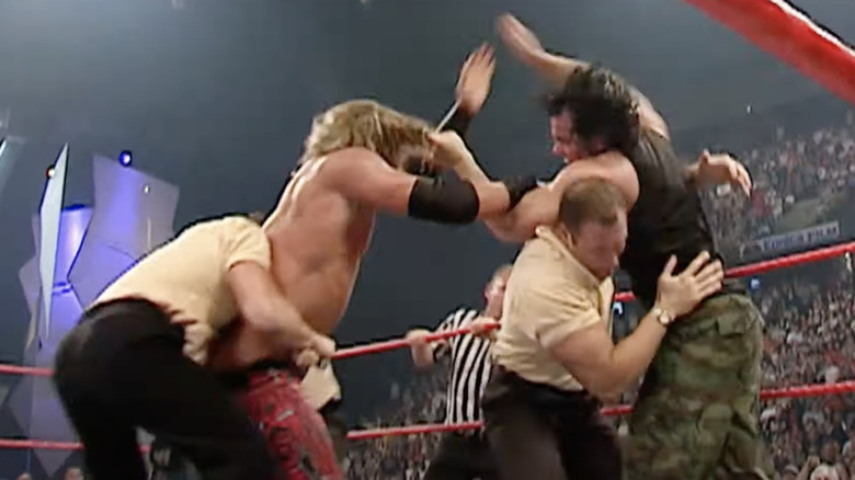 Matt Hardy attacking Edge on Monday Night Raw