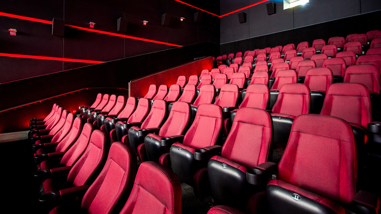 red seats in a movie theater