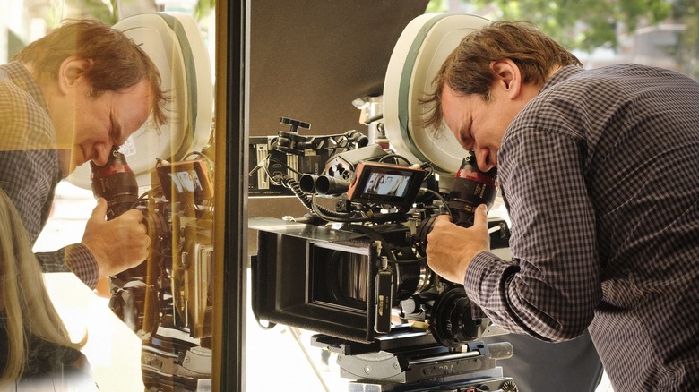 Quentin Tarantino on the set of Once Upon a Time In Hollywood