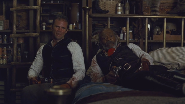 Walton Goggins and Samuel L. Jackson in The Hateful Eight