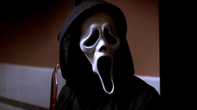 Ghostface holds a knife