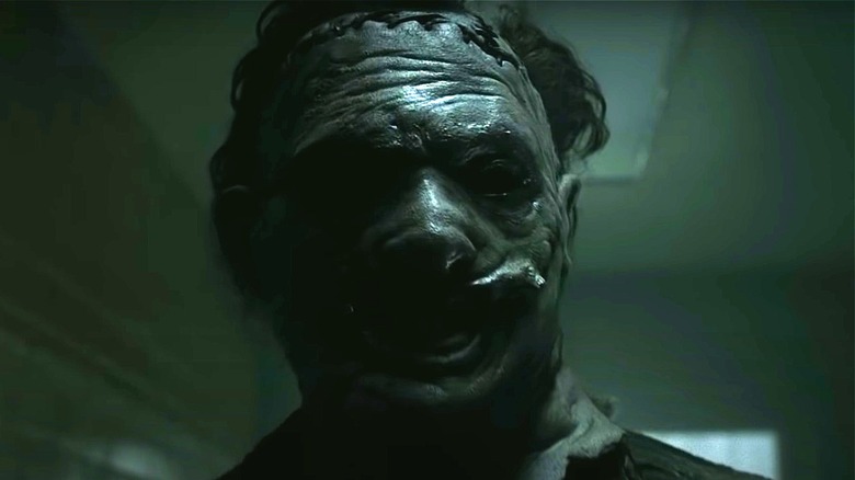 Leatherface's mask in close-up