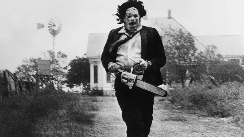 Leatherface struts with chainsaw