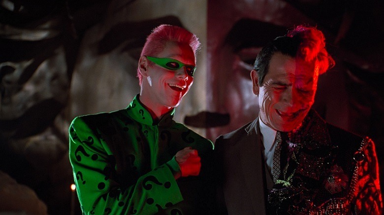 The Riddler and Two-face laugh heartily