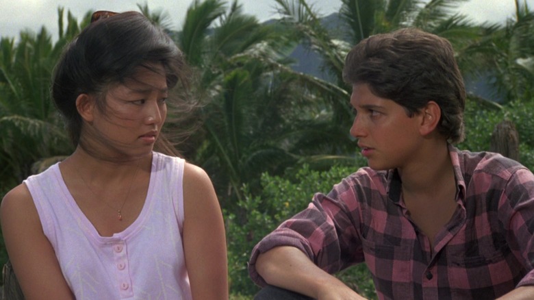 Tamlyn Tomita and Ralph Macchio in The Karate Kid Part II