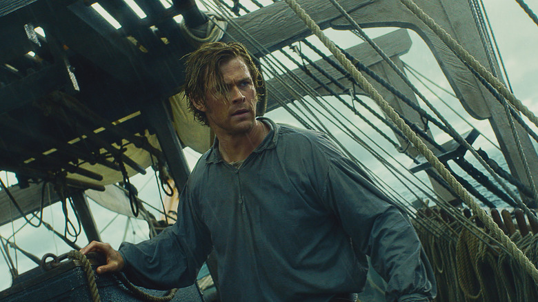 Chris Hemsworth on sailing ship