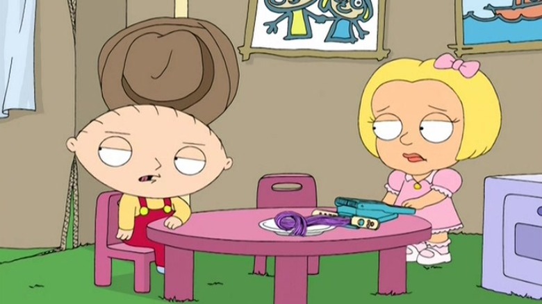 Stewie Griffin annoyed with Olivia Fuller