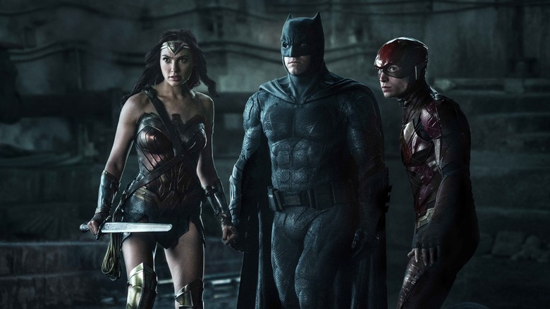 Wonder Woman, Batman, and Flash concerned in Justice League