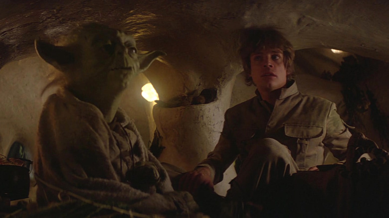 Yoda e Luke em Star Wars: O Império Contra-Ataca 