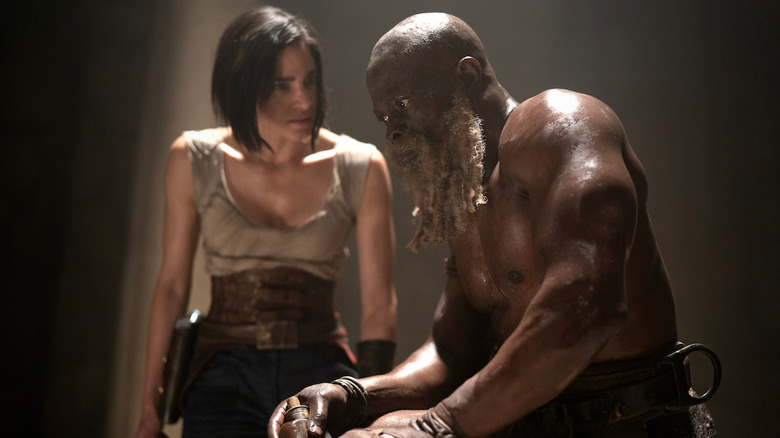 Sofia Boutella and Djimon Hounsou in Rebel Moon