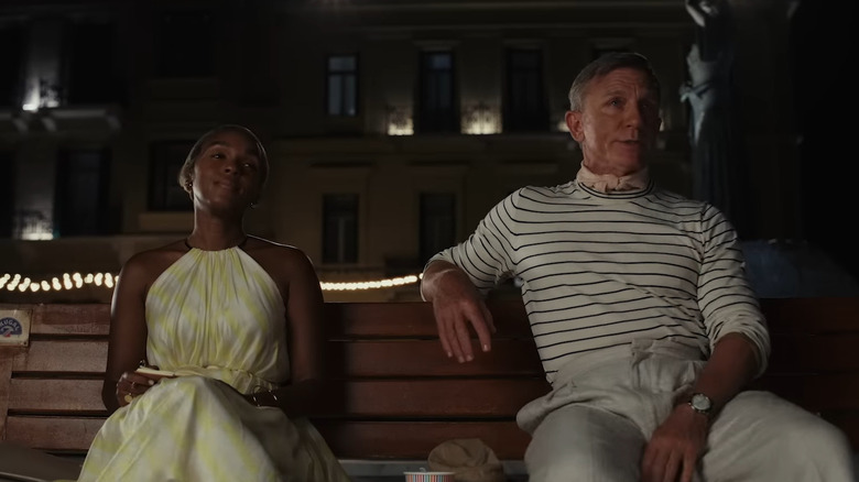 Janelle Monáe and Daniel Craig in Glass Onion