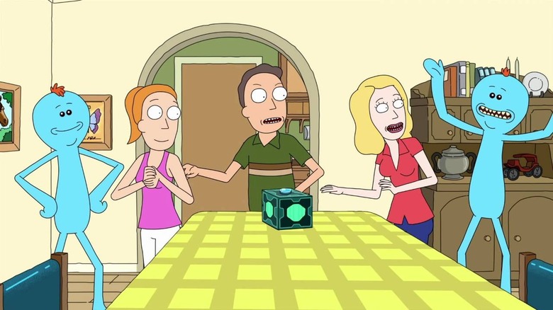 Rick and Morty, Meeseeks, Summer, Jerry, Beth, Meeseeks