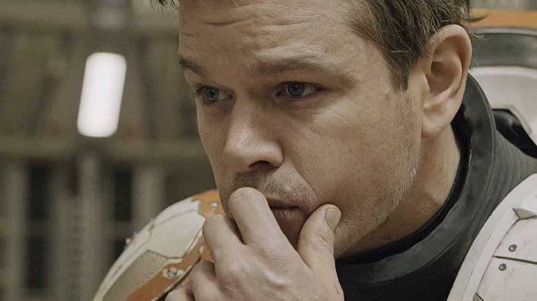 Matt Damon thinking in The Martian