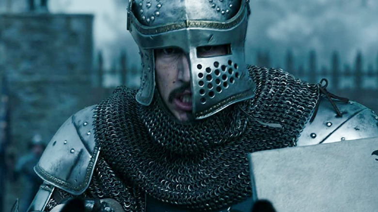 Adam Driver wearing battle armor in The Last Duel