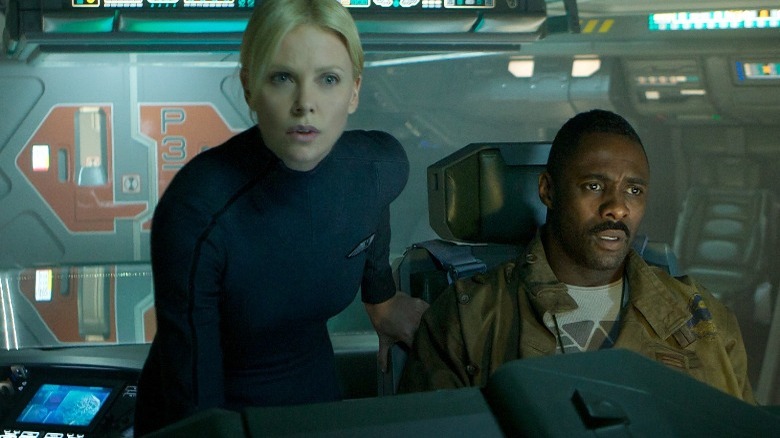 Charlize Theron and Idris Elba in Prometheus