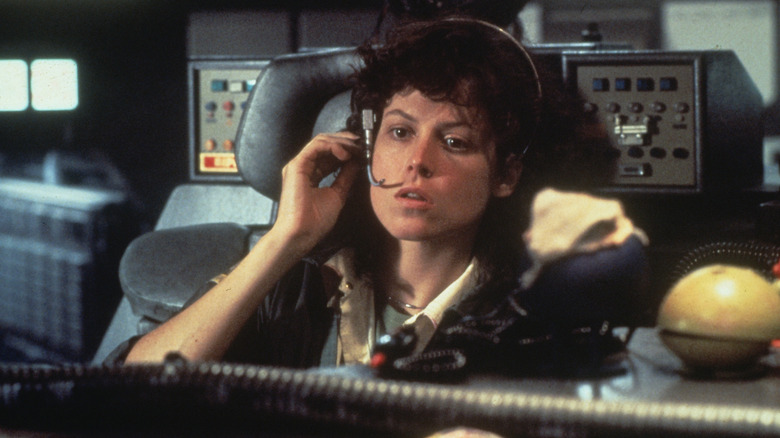 Ripley using the retro technology on the Nostromo in Alien