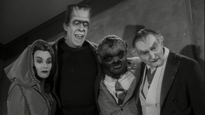 Lester with the original cast of The Munsters