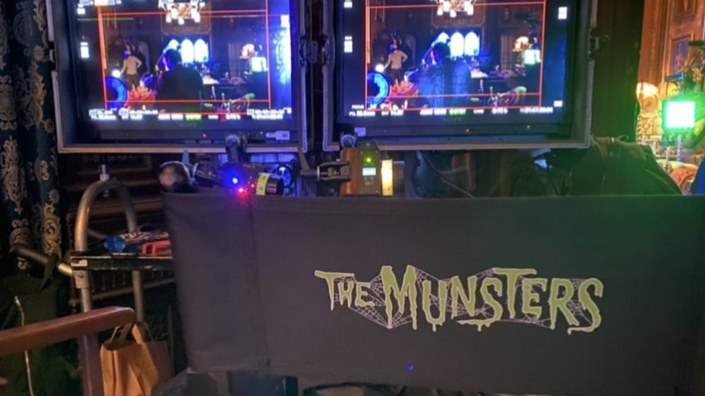 Rob Zombie's director's chair and monitor on The Munsters