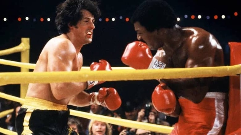 Sylvester Stallone and Carl Weathers in Rocky II