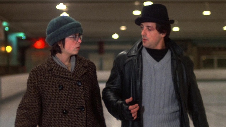 Talia Shire and Sylvester Stallone in Rocky