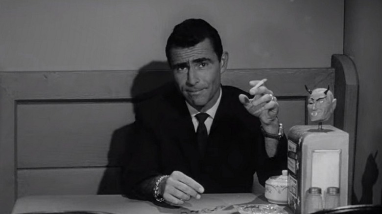 Rod Serling narrates the opening of The Twilight Zone episode, Nick of Time